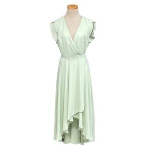Love Tree Asymmetrical Dress Short Sleeve Light Green Size Large L